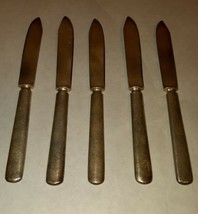 Vintage Silver Plated Butter Knives Set of 5 Unmarked - $19.79