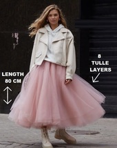 FASHIONABLE BLUSH TULLE SKIRT. LENGTH 80 CM. 8 TULLE LAYERS. Any size an... - £44.54 GBP+