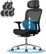 Gabrylly Ergonomic Mesh Office Chair, Home Desk Chair With Adjustable Lumbar - £141.83 GBP