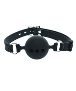 2 INCH BLACK BREATHABLE SILICONE GAG BALL - £18.68 GBP