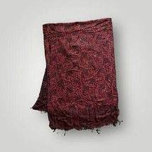 Bindya Shawl Wrap Scarf 29” x 80” Fringed Dark Red made in India - £22.96 GBP