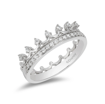 Enchanted Disney Fine Jewelry Silver 1/5 CTTW Disney Majestic Princes Crown Ring - £64.78 GBP