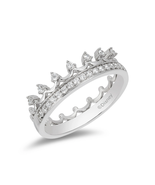 Enchanted Disney Fine Jewelry Silver 1/5 CTTW Disney Majestic Princes Crown Ring - $80.80