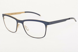 Orgreen MOODY 441 Matte Dark Blue / Matte Mustard Titanium Eyeglasses 52mm - £148.34 GBP