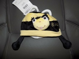 Laid Back Kids Black/Yellow Buzzy Wuzzy Snuggle Hat Infant One Size NEW - £13.97 GBP
