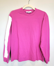Tibi Pink Long Sleeved Size XS Striped Sleeve Tee Shirt Top - $450.46 MXN