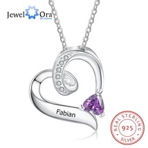 JewelOra 925 Sterling Silver Personalized Mother Necklace with Birthstone Custom - £22.57 GBP