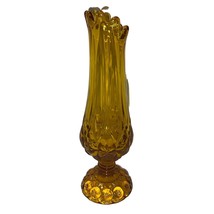 Vintage Kanawha Amber Moon &amp; Stars Swung Glass Vase - $50.00