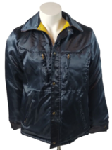 Sears Work Leisure Nylon Jacket Mens Medium Blue Vintage 70s Made In USA Retro - £44.40 GBP
