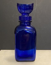 WYETH Cobalt Apothecary Glass Bottle with a Screw On Eye Washer - 1930&#39;s - £30.28 GBP