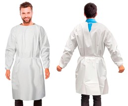 White Disposable Polypropylene Microporous Robes 60gm/m2 2XL Static Disssipative - £8.64 GBP