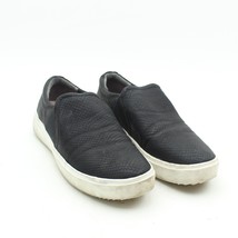 Dr. Scholls Womens Sz 9 Black Leather Animal Print Slip-on Sneakers - $22.76