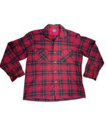 VTG 40s 50s Pendleton Red Plaid Wool Flannel Shirt Loop Collar NOS Workwear L - $186.07