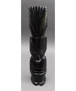 Mexican Aztec Mayan Hand Carved Black Gold Obsidian Stone Figure Statue 10&quot; - £150.23 GBP
