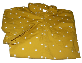 Nice Mens Xl Old Navy Button Down Shirt Mustard Yellow White Polka Dots S/S - £10.14 GBP