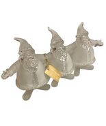 Triple Santas Frosted Acrylic Tabletop Holiday Decor Figurine Roman Inc ... - €12,03 EUR