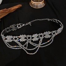 Ic crystal choker necklaces for women long tassel rhinestone necklaces weddings jewelry thumb200