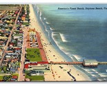 Birds Eye View Americas Finest Beach Daytona Florida FLUnused Linen Post... - $3.91