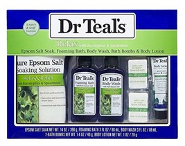 Dr Teal&#39;s Relax with Eucalyptus &amp; Spearmint 5-Piece Bath Travel Gift Set - £33.21 GBP