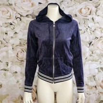 Victoria&#39;s Secret VS Sexy Sport Velour Zip Hoodie, size Small S Navy Blue - $19.99