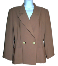 Valentino Women&#39;s Brown Wool Italy Blazer Size US 10 EU 44 - $74.36