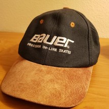 Bauer Precision In-Line Skates Black Brown Suede Brim Wool Blend Strapba... - £10.23 GBP