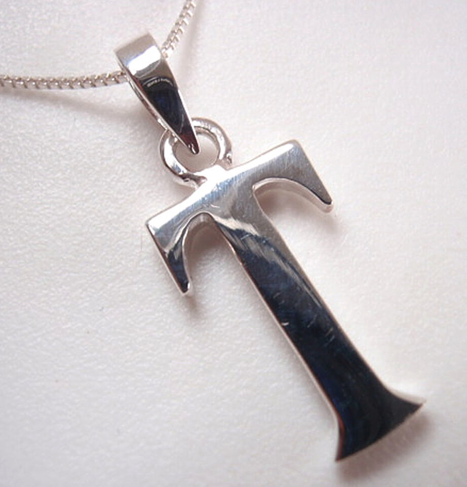 The Letter "T" Pendant 925 Sterling Silver Corona Sun Jewelry t Initial