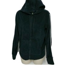 Tracy Anderson for G.I.L.I. Baby Terry Zip Front Hoodie Size Small Black - $27.72