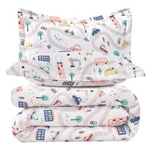 Car Kids Printed Comforter Set For Boys Girls, 2 Pieces Twin Microfiber Comforte - £43.94 GBP