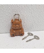 Vintage Teddy Bear Shape Padlock With 2 Keys - Works! - €16,84 EUR