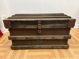 Vintage VANDERMAN STRONG BOX storage chest train antique wood Wells Farg... - £199.83 GBP