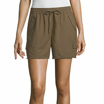 a.n.a. Women&#39;s Mid Rise Pull On Short Size X-LARGE Burnt Olive Stretch Waist - £16.81 GBP