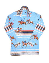 Vintage Van Heusen 417 Horse Jockey Shirt Mens S Polo Striped Equestrian - £29.07 GBP