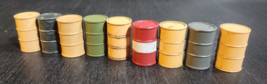 OIL DRUMS SET OF 9 SMALL 1&quot; MILITARY, TRAIN, DIORAMA, DISPLAY, DETAILED ... - $324.79 MXN