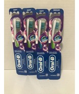 4 Oral B Toothbrush Dual Action Vivid Whitening Mixed Colors 3 Soft 1 Me... - $8.59