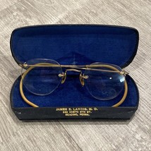 Antique Vintage Spectacles Bifocals Wire Frame Glasses With Case - $177.43