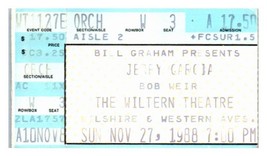 Jerry Garcia Band Concert Ticket Stub November 27 1988 Los Angeles California - £27.12 GBP