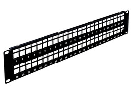 48 Port 19Inch Keystone (Blanks 2U) Universal Patch Panel - £46.62 GBP