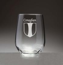 Conaghan Irish Coat of Arms Stemless Wine Glasses (Sand Etched) - £53.34 GBP