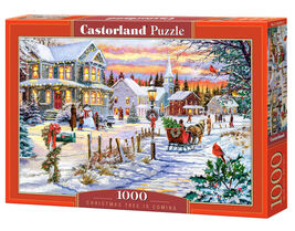 1000 Piece Jigsaw Puzzle, Christmas Tree is Coming, Winter scene, Vintage - €27,15 EUR