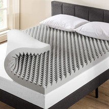 Queen-Sized Mellow 4 Inch Egg Crate Memory Foam Mattress Topper With Infusion. - £116.68 GBP