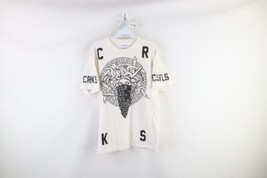 Crooks and Castles Mens Medium Distressed Spell Out Medusa Head T-Shirt White - £19.80 GBP