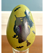 ESC &amp; Company Hand-painted Paper Mâché Halloween Green Egg Witch Wicked ... - $19.99