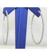 2.00Ct Round Cut Simulated Diamonds Huggie Hoop Earrings 14K White Gold ... - $175.71