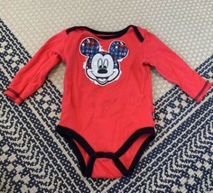 Disney Mickey Mouse Long Sleeve Bodysuit Size 6-9 Months - £6.95 GBP