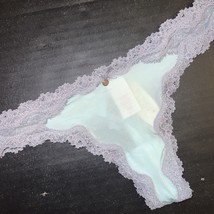 NWT Victoria&#39;s Secret XS THONG Blue Gray Lace Jeweled DREAM ANGELS - £31.27 GBP