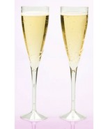 2 Plastic CHAMPAGNE FLUTES 9&quot; Tall &amp; Skinny wedding FLUTE glasses TOAST ... - €13,68 EUR