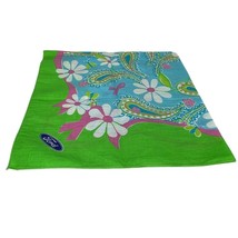 Lilly Pulitzer for Ford Cares Breast Cancer Bandana Scarf Blue &amp; Green - £6.65 GBP