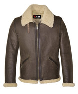 Men's Aviator RAF B-3  Sheep Skin Shearling Leather Bomber Flying Jacket - $161.99+