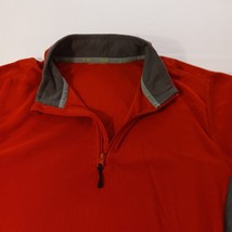 Nordictrack Mens Orange & Gray 1/4 Zip Long Sleeve Pullover Sweatshirt Chest 52" image 4